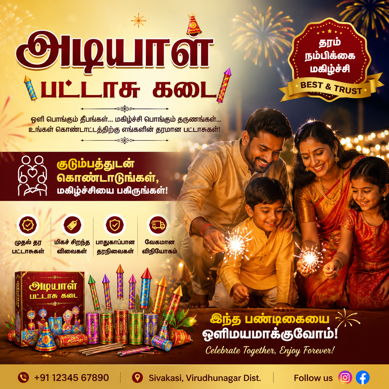Adiyal Pattasu Kadai | Trusted Fireworks Shop in Cumbum
